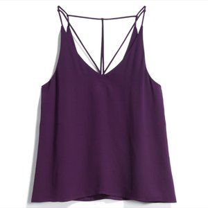 FUN2FUN Aden Strap Detail Purple Blouse, Size M